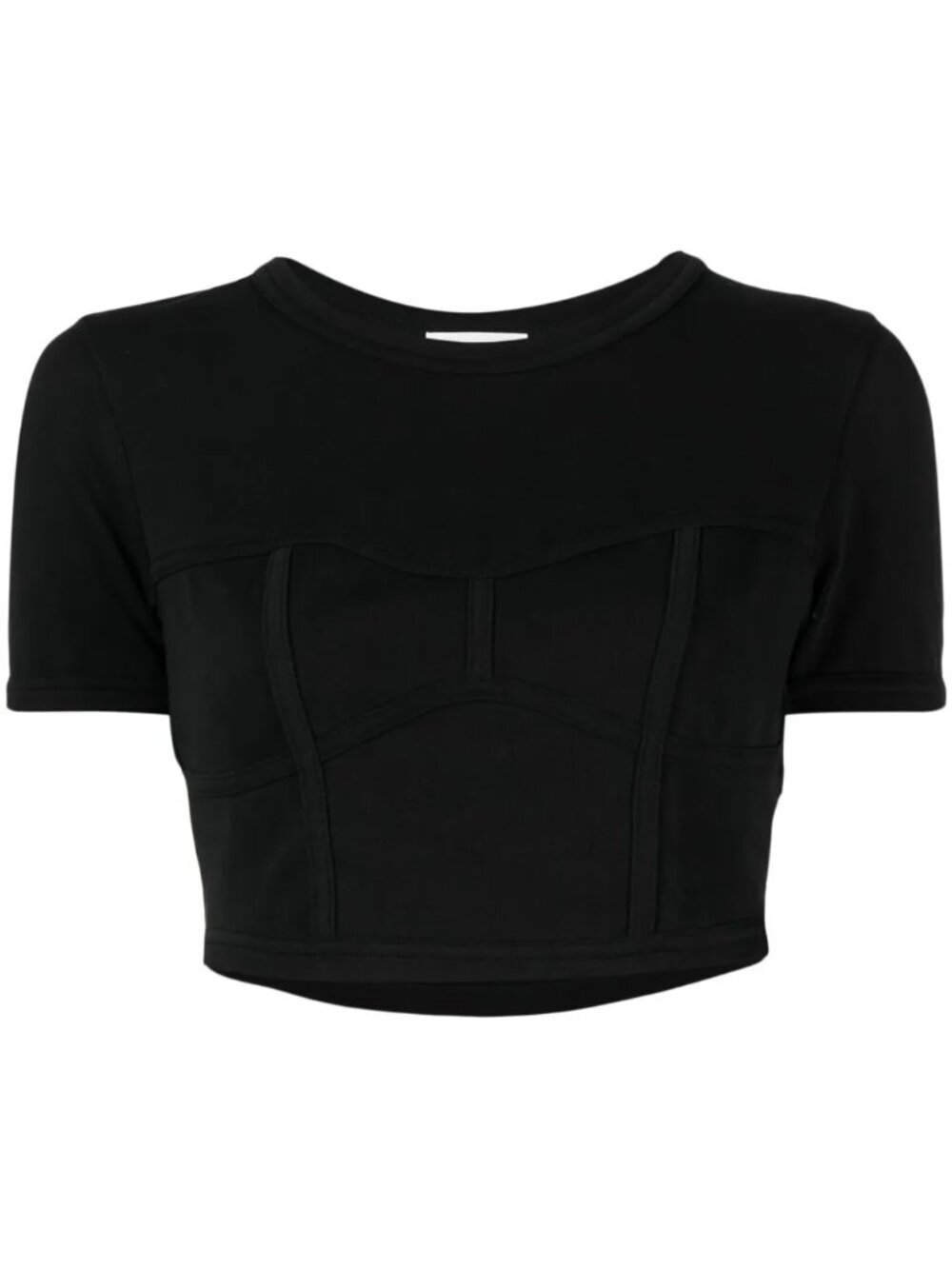 A.L.C Wren Corset Top Crop T-Shirt Black Size Small